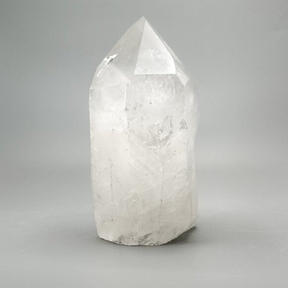 6" Clear Quartz Crystal Polished Point – Elevate Your Space with Positive Energy - Picture 7 of 9